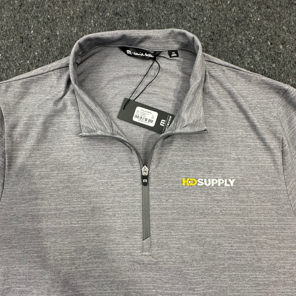 Travis Mathew Crestview 1/4 Zip Men XXL Grey Heather Performance HD Supply Logo - Picture 9 of 10